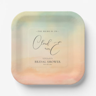 Assiettes En Carton Rêve aquarelle Coucher de soleil Nuage 9 Baby Show