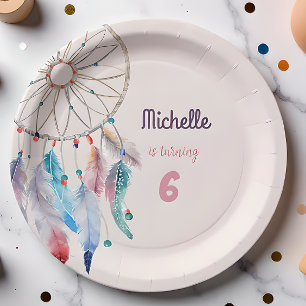 Assiettes En Carton Rêve Grand Boho Attrape-Rêves Anniversaire