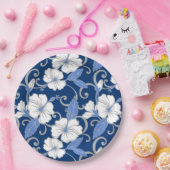 ASSIETTES EN CARTON RÊVE POLYNÉSIENNE (BLEU) (Fête)