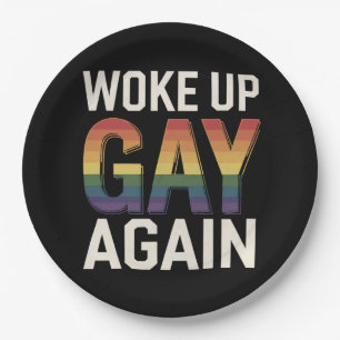 Assiettes En Carton Réveillé Gay Encore Drôle LGBTQ Fierté Allié Arc-e