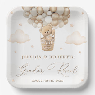Assiettes En Carton Révélation de genre de l'ours en peluche