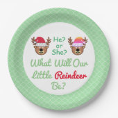 Assiettes En Carton Révélation de genre Reindeer (Devant)