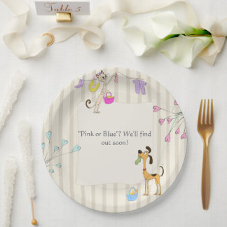 Assiettes En Carton Révélation du sexe du chien et du chat