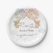 Assiettes En Carton Révélation minimale de genre rose pâle (Devant)