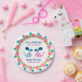 Assiettes En Carton Révéler le genre Baleine rose bleue d'une surprise (Fête)