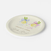 Assiettes En Carton Révéler le genre Citron bleu rose (Angle)