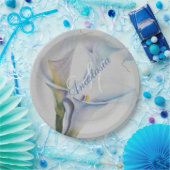 ASSIETTES EN CARTON RÉVÉLER LE MONOGRAMME DE TROIS PARTIS (Fête)