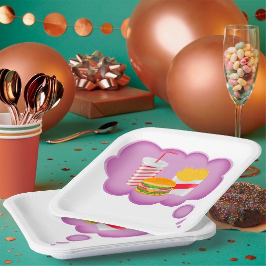 Assiettes En Carton Rêver De Restauration Rapide