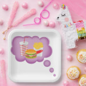 Assiettes En Carton Rêver De Restauration Rapide (Fête)