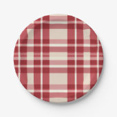 Assiettes En Carton Révère rustique | Embracer la ferme rouge Plaid (Devant)