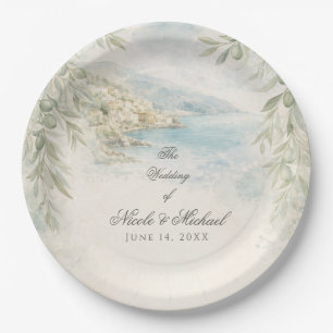 Assiettes En Carton Rêverie d'Amalfi — Mariage sur la côte méditerrané