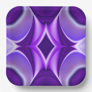 Assiettes En Carton Rêves arc-en-ciel à fleurs violettes