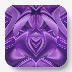 Assiettes En Carton Rêves arc-en-ciel à fleurs violettes
