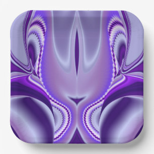 Assiettes En Carton Rêves arc-en-ciel à fleurs violettes