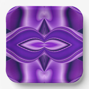 Assiettes En Carton Rêves arc-en-ciel à fleurs violettes