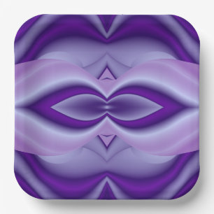Assiettes En Carton Rêves arc-en-ciel à fleurs violettes