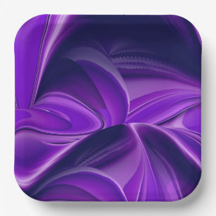 Assiettes En Carton Rêves arc-en-ciel à fleurs violettes