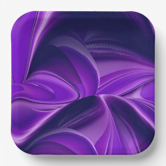 Assiettes En Carton Rêves arc-en-ciel à fleurs violettes