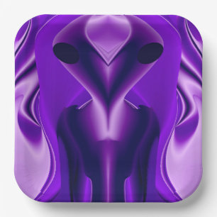 Assiettes En Carton Rêves arc-en-ciel violet 3D, Alien