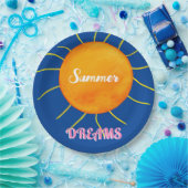 Assiettes En Carton Rêves d'été Jaune Orange (Fête)