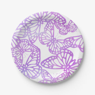 Assiettes En Carton Rêves papillons (Lavande)