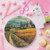 Assiettes En Carton Rêves toscans dorés (Fête)