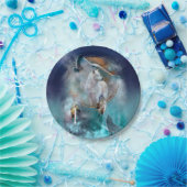 Assiettes En Carton Rêveur indien et loup à tête ethnique (Fête)