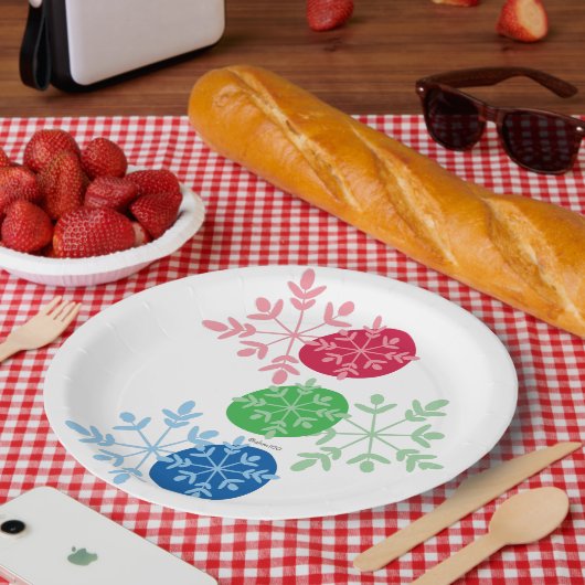 Assiettes En Carton RGB Snowflakes (Pique-nique)