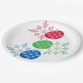 Assiettes En Carton RGB Snowflakes (Angle)