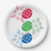 Assiettes En Carton RGB Snowflakes (Devant)