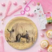 Assiettes En Carton rhinocéros mignons en afrique (Fête)