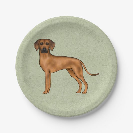 Assiettes En Carton Rhodesian Ridgeback Africain Lion Chien race Green (Devant)