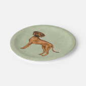 Assiettes En Carton Rhodesian Ridgeback Africain Lion Chien race Green (Angle)
