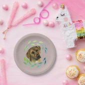 Assiettes En Carton Rhodesian Ridgeback avec une aquarelle de (Fête)