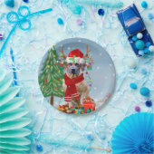 Assiettes En Carton Rhodesian Ridgeback Chien dans neige cadeau de Noë (Fête)