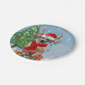 Assiettes En Carton Rhodesian Ridgeback Chien dans neige cadeau de Noë (Angle)