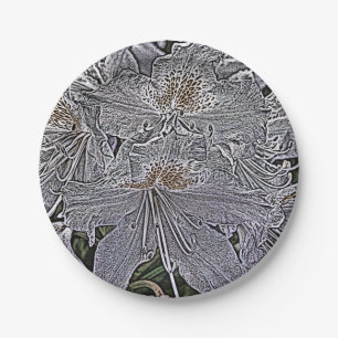 ASSIETTES EN CARTON RHODODENDRONS