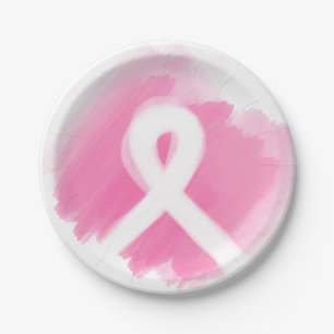 Assiettes En Carton Ribbon de sensibilisation au cancer du sein Aquare