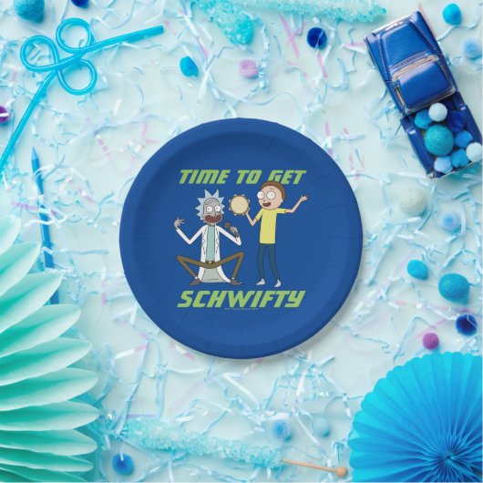Assiettes En Carton RICK ET MORTY™ | Il Est Temps D'Obtenir Schwifty (Fête)