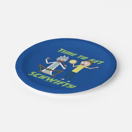 Assiettes En Carton RICK ET MORTY™ | Il Est Temps D'Obtenir Schwifty (Angle)