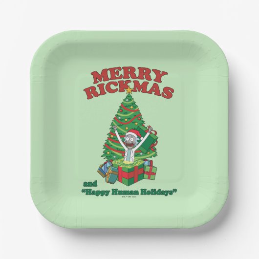 Assiettes En Carton Rick et Morty | Portail Rick Merry Rickmas (Recto)