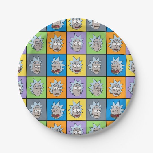 Assiettes En Carton RICK ET MORTY™ | Rick's Moods (Devant)