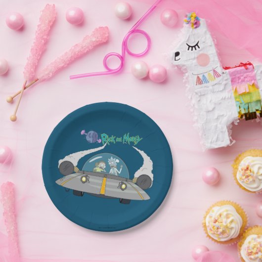 Assiettes En Carton RICK ET MORTY™ | Vol En Navire Spatial (Fête)