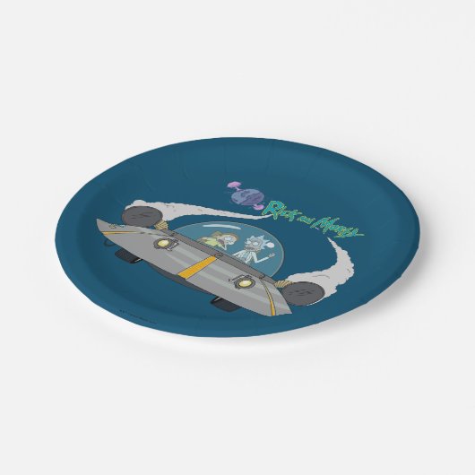 Assiettes En Carton RICK ET MORTY™ | Vol En Navire Spatial (Angle)
