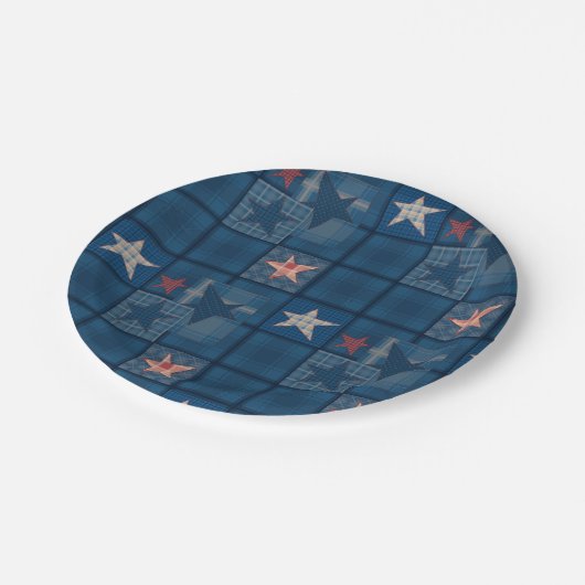 Assiettes En Carton rideau de douche en patchwork (Angle)