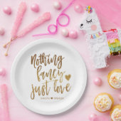 Assiettes En Carton Rien De Fancy Juste Amour | Micro Mariage Gold Hea (Fête)