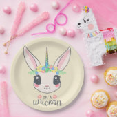 Assiettes En Carton rien n'est impossible - lapin de licorne (Fête)