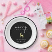 Assiettes En Carton Rinder d'aquarelle minimaliste Joyeux Noël (Fête)