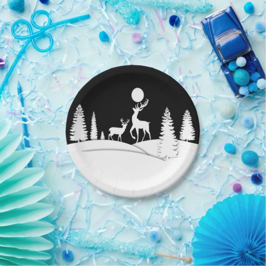 Assiettes En Carton Rinder d'hiver (Fête)