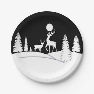 Assiettes En Carton Rinder d'hiver